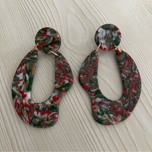 Pennyclays Christmas Tree Clay Statement Earrings
